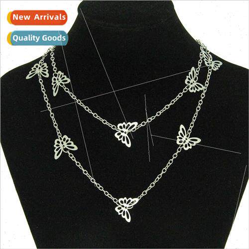 simple ladies hollow butterfly necklace collarbone chain Eur