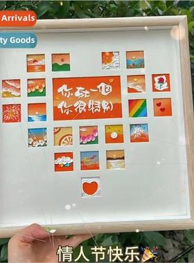 Handmade DIY Oil Painting Stick Love Photo Frame Tanabata Va