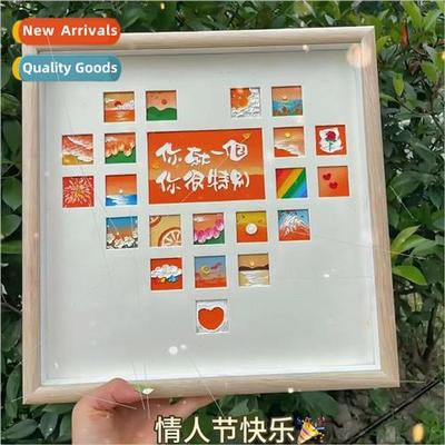 Handmade DIY Oil Painting Stick Love Photo Frame Tanabata Va