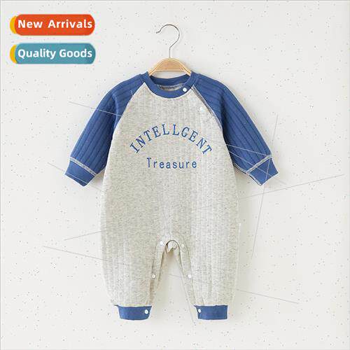 Clip cotton onesie baby fall and winter newborn baby pajamas