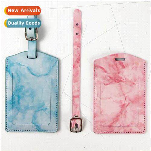 Marble grain multi-color can be ized LOGO luggage tag oil ed