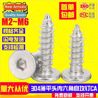 Thin flat head hexagon socket head tapping screws 304 CA  pa