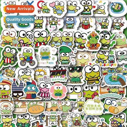 80 big eye frog handbook stickers cartoon creative cute hand