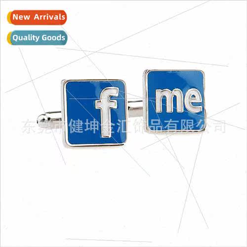 Letter F ME Cufflinks Blue Enamel f me Cufflinks Blue Letter