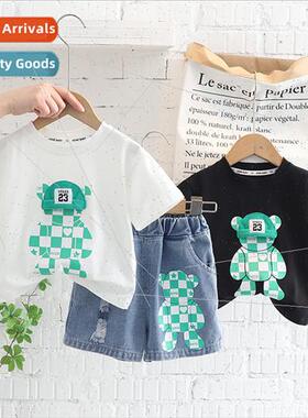 Boys summer su su 2023 new childrens clothing in small child