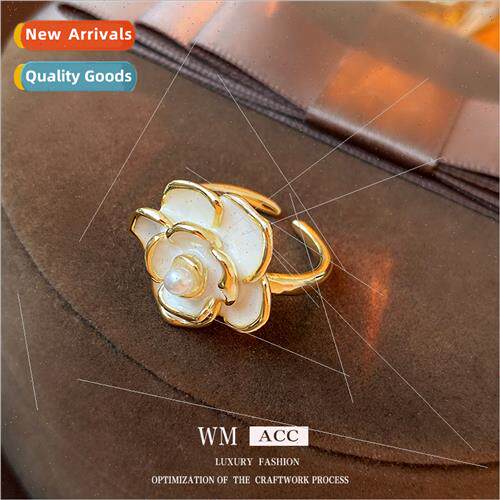 Pearl flower opening ring Korea fresh sweet delicate index f