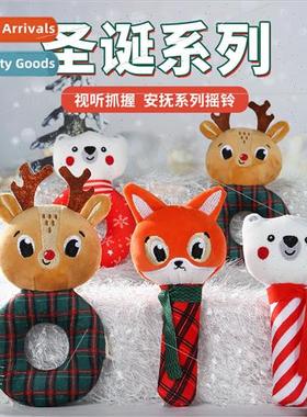 Infant plush soothing Christmas series rattles bb stick puzz