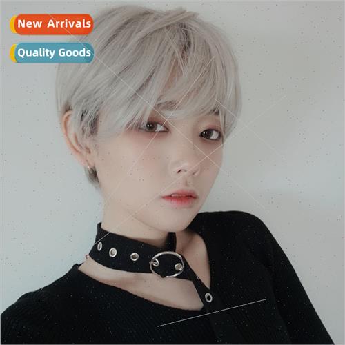 wig female short hair granny gray wig men women cosplay wigs