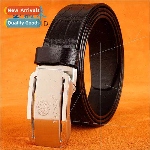Crocodile pattern stainless steel automatic buckle cowhide b