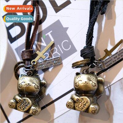 Vintage kten cowhide necklace Hundred fashion sweater chain