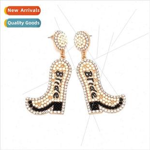 oil drop inlaid letters alloy diamond boots personalized