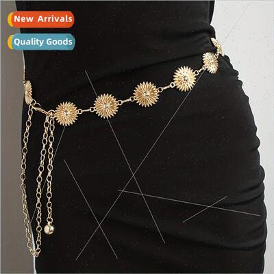 Ladies Sweet Metal Daisy Flower Engraved Fashion Europe Dres