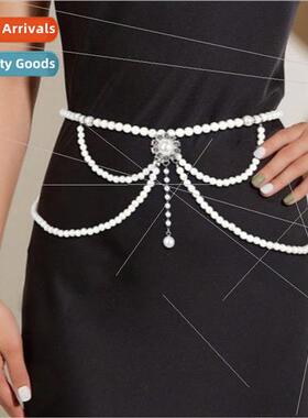 4422 New ladies pearl waist chain dress chain waist chain ex