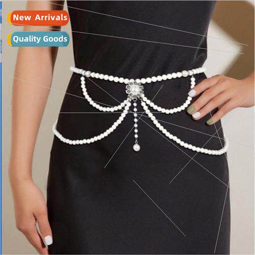 4422 New ladies pearl waist chain dress chain waist chain ex