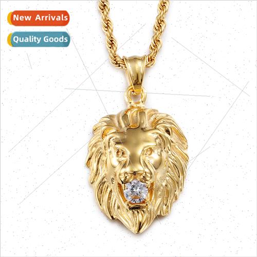 Fashion diamond lion head male pendant male necklace cool me