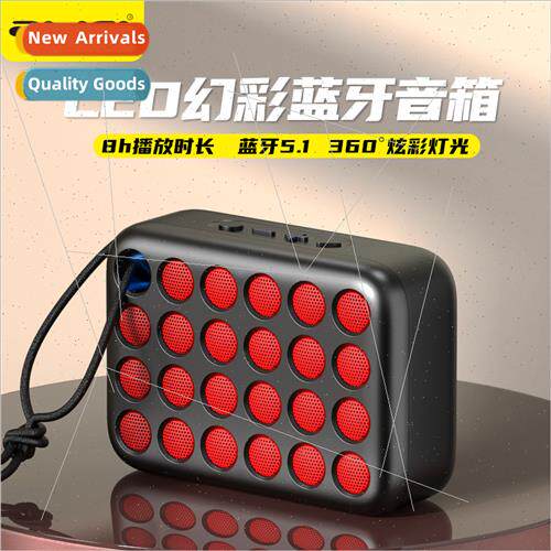 Portable small steel can bluetooth speaker colorful light ef