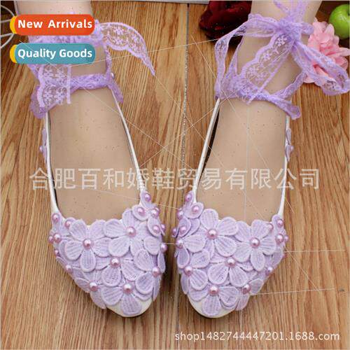 Purple Strap Flat Bridesmaid Shoes Whe PU New Spring Summer