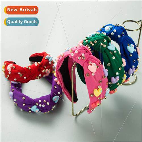 Europe new fashion nd hair bands retro Cuban diamond studded