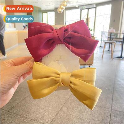 Korea large bow satin hair clips girls summer hair accessori