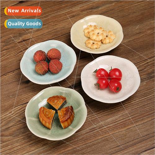 Cooking tea around stove Chinese six-petal tea tray ceramic