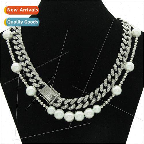 Europe hip-hop metal Cuban chain set chain necklace thick pa