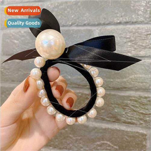 Korea pearl hair ring hair tie leather band hair rope adult