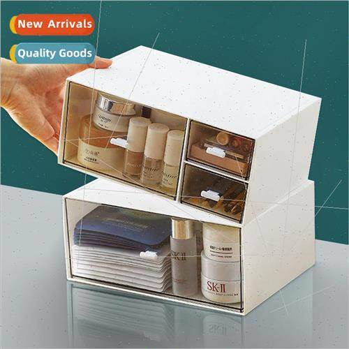 Desktop organizer transparent drawer compartment home acryli