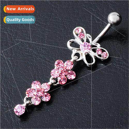 Piercing Jewelry Butterfly Diamond Encrusted Europe Belly Bu