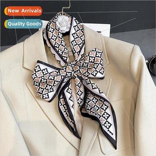 thin narrow ties new tied hair Korean neckerchief 2022 long