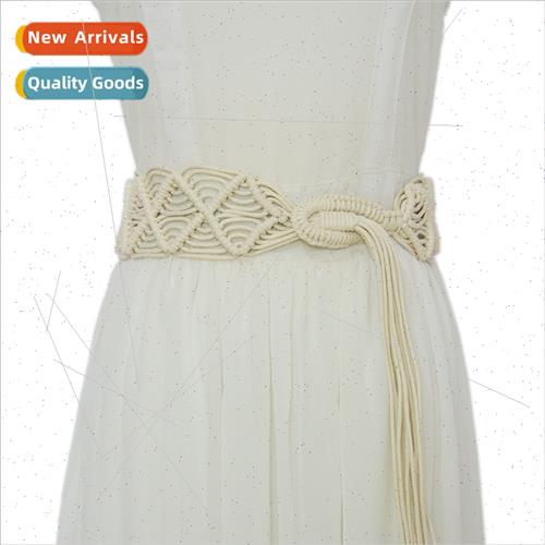 Women clothing accessories wax rope braided belt ladies casu