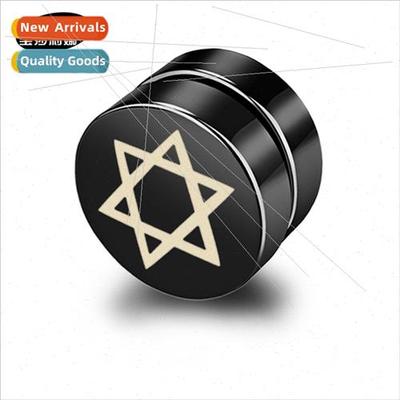 Rock men earrings Hexagonal no ear piercing earrings Tanium