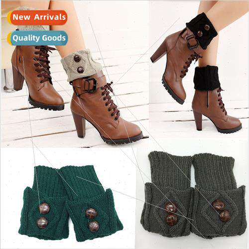 Autumn winter women boot covers short sockliner wool knting