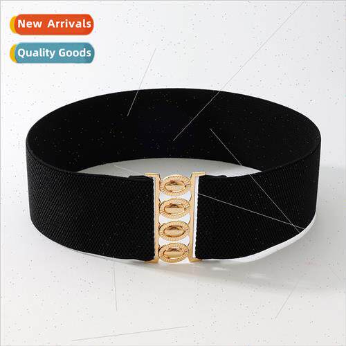 Women elastic elastic adjustable skirt wide belt easy to buc