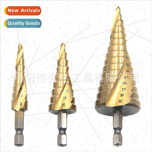 3pcs Hexagonal Shank Spiral Fluted Tanium Plated 4-12/4-20/4