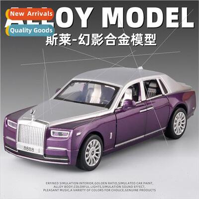 Boxed 1:28 car Rolls alloy model sound light back to 6 open