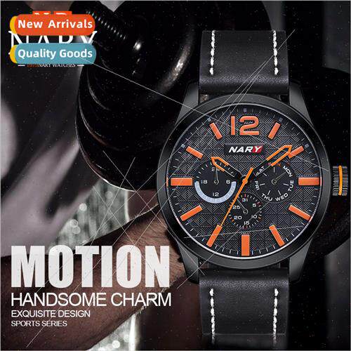 New men watches fashion fake three eyes sports waterproof qu
