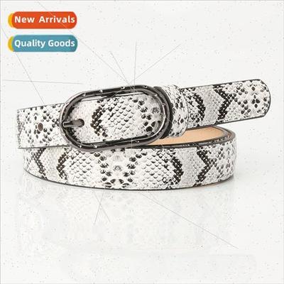 Belt Ms. tide snake pattern pu thin belt fashion Europe vers