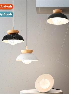 Japanese simple tatami wood chandelier Scandinavian log dini