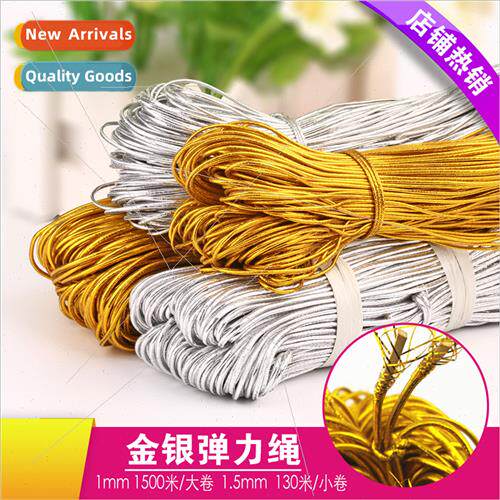 1mm gold silver wire elastic cord jewelry tag elastic cord 1