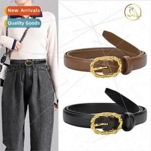 Ms. belt female leather skirt su pants simple versatile cowh