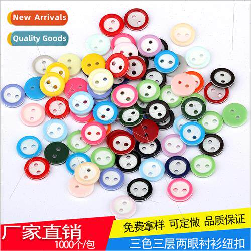 2 Eyes Round Colorful Resin Buttons 16L Shirt Buttons