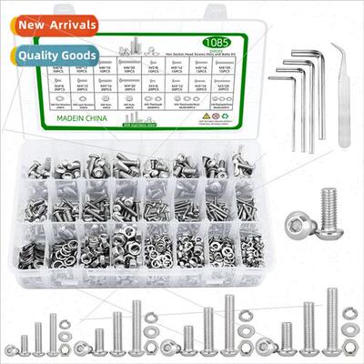 1085pcs round head hexagon socket set screws ISO7380 pan hea