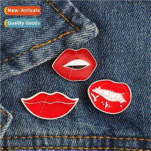 Jewelry Alloy Brooch Flaming Red ps Oil Drip Corsage ps Emoj