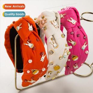 Handmade sewing rhinestone pearl high skull top hair bands c