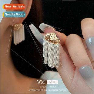 metal irregular chain earrings silver fashion pin