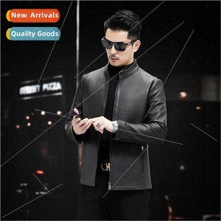 new business casual Men leather winter men jack coat