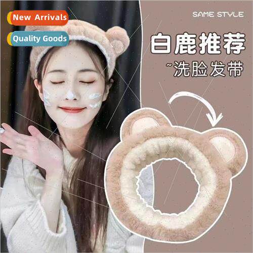 Faux rabb hair colorful bow hair band Mori solid color girls