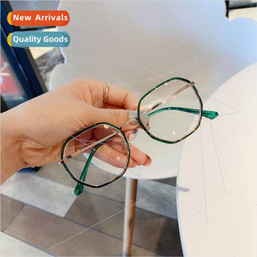 Vegan polygonal gray frame myopia glasses 适用women large fa