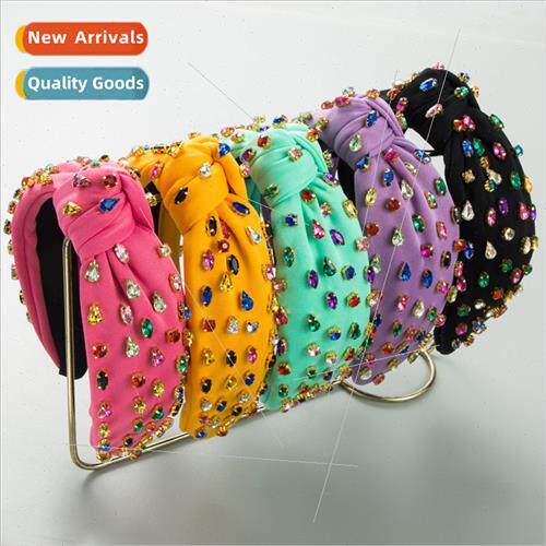 Hair bands new retro baroque color diamond headband female f