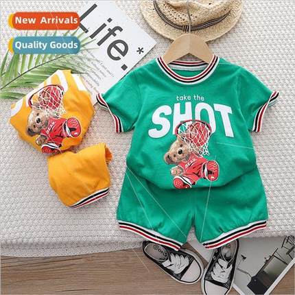 2023 summer new boys basketball bear sports two-piece suit i